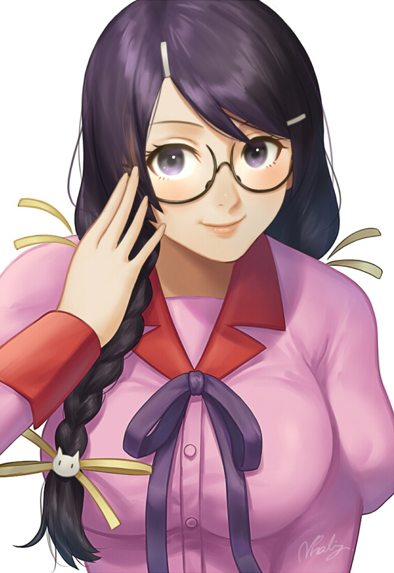 hanekawa tsubasa (monogatari and 1 more) drawn by nhaliz