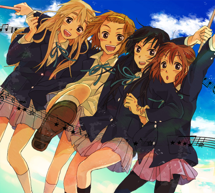 akiyama mio, hirasawa yui, tainaka ritsu, and kotobuki tsumugi (k-on!) drawn by zerobi