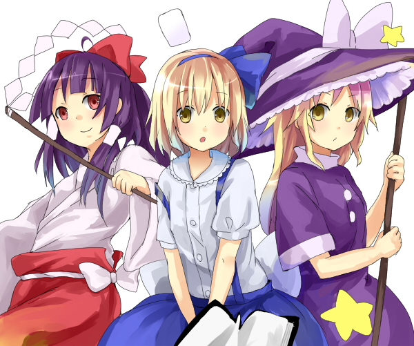 hakurei reimu, kirisame marisa, and alice margatroid (touhou and 1 more) drawn by yuita