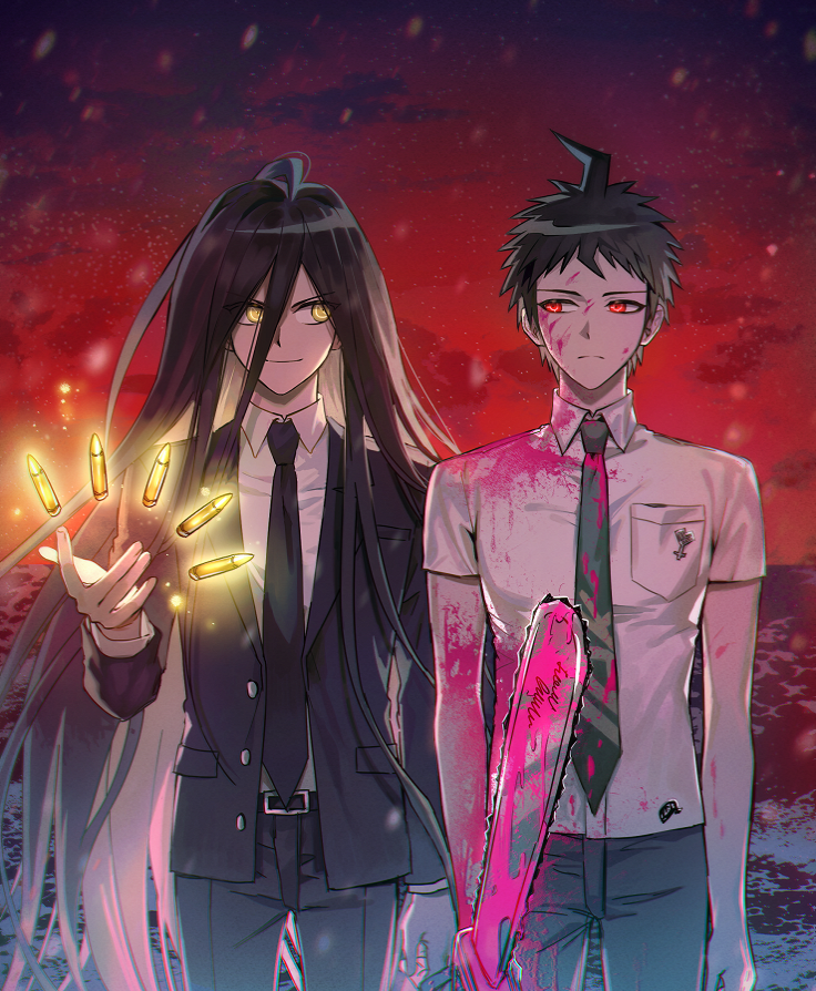 hinata hajime and kamukura izuru (danganronpa and 1 more) drawn by ppap_(11zhakdpek19)