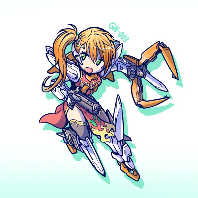 leilan and gundam kyrios (gundam and 2 more) drawn by kato_takuji