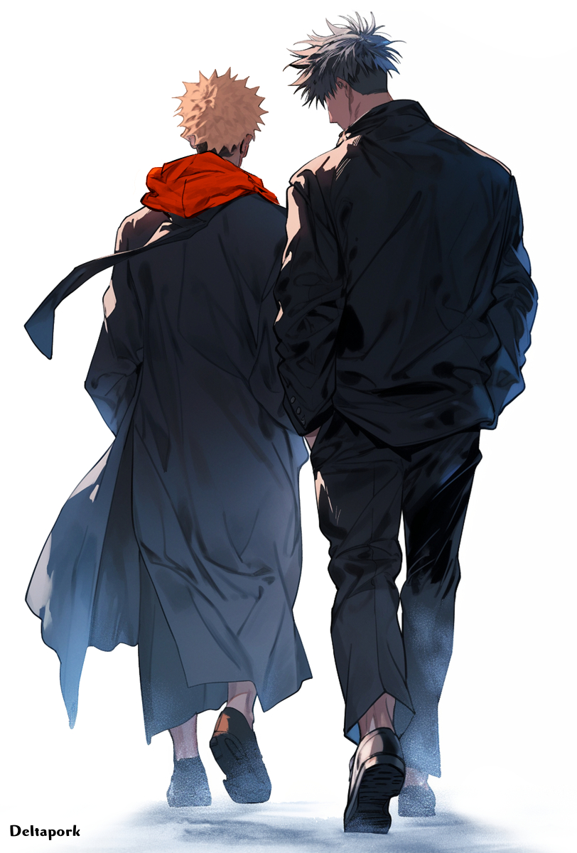itadori yuuji and fushiguro megumi (jujutsu kaisen) drawn by deltapork