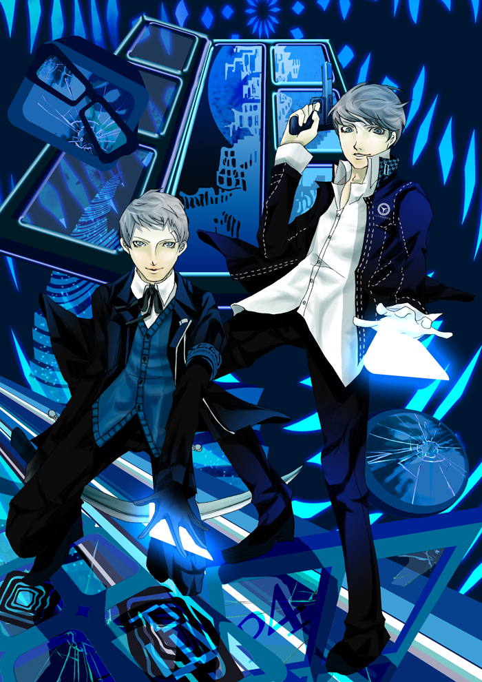 narukami yu and sanada akihiko (persona and 2 more) drawn by ame-0218