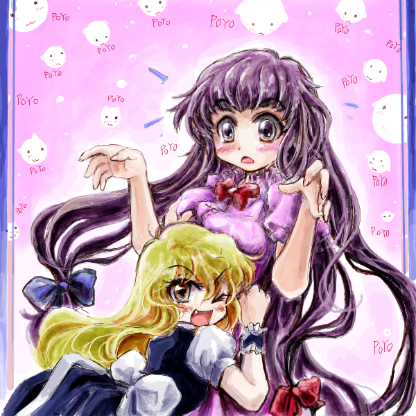 kirisame marisa and patchouli knowledge (touhou) drawn by nanashii_(soregasisan)