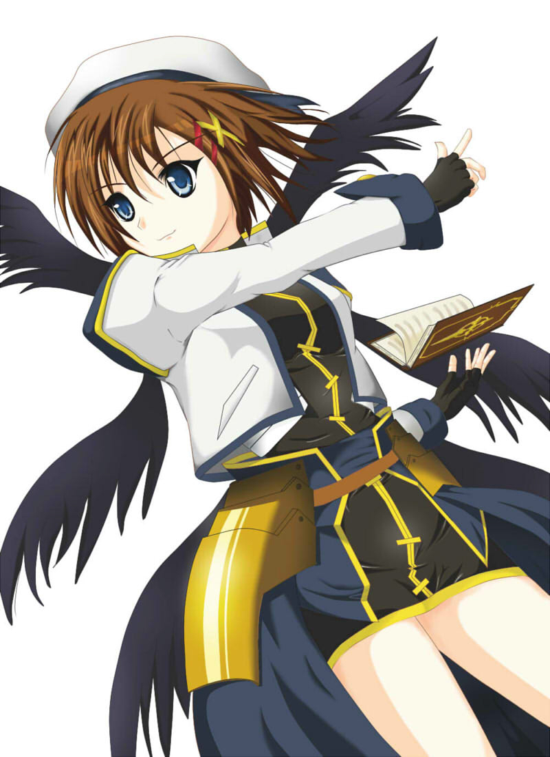yagami hayate and tome of the night sky (lyrical nanoha and 1 more) drawn by izuki_(toneya)