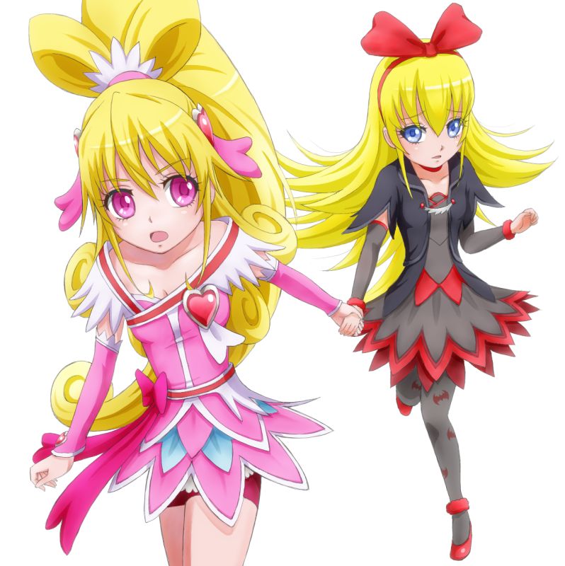 aida mana, cure heart, and regina (precure and 1 more) drawn by pomu_(purushapura777)