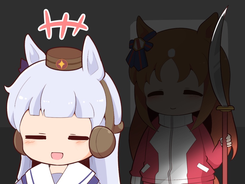 gold ship and grass wonder (umamusume and 1 more) drawn by gomashio_(goma_feet)