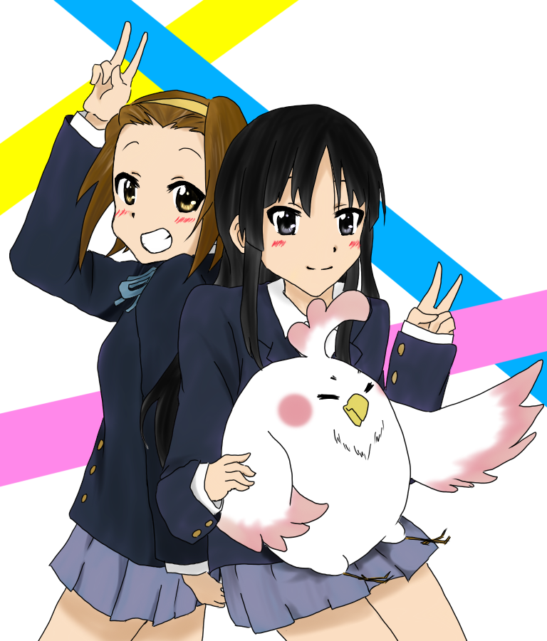 akiyama mio, tainaka ritsu, and dera mochimazzui (k-on! and 2 more) drawn by kome_11