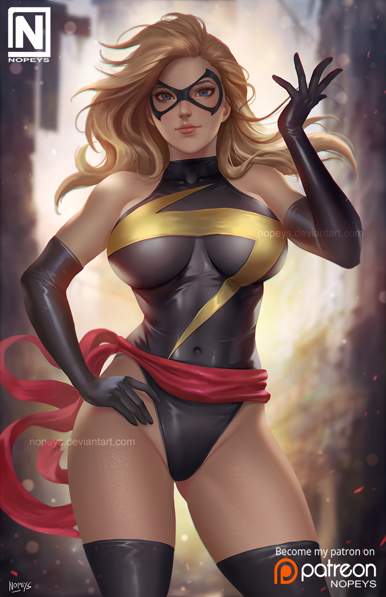 ms. marvel and carol danvers (marvel) drawn by nopeys