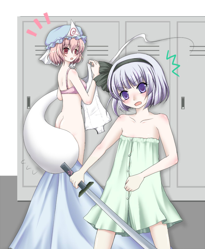 konpaku youmu and saigyouji yuyuko (touhou) drawn by miyoshi