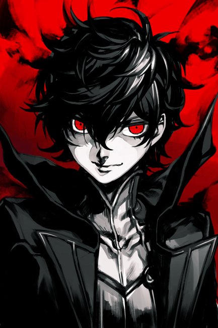 amamiya ren and joker (persona and 1 more) drawn by hungry_clicker