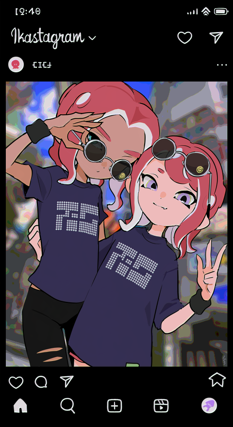 octoling player character, octoling girl, and octoling boy (splatoon and 1 more) drawn by imaikuy0