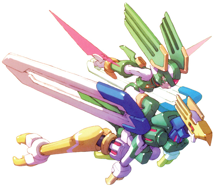 sage harpuia and aztec falcon (mega man and 1 more) drawn by nakayama_tooru