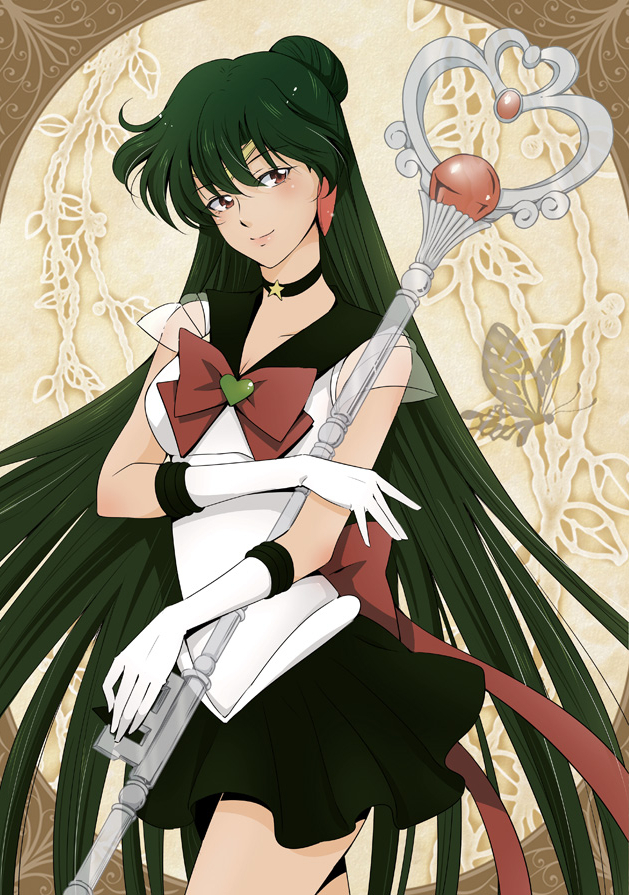 meiou setsuna, sailor pluto, and super sailor pluto (bishoujo senshi sailor moon) drawn by xiuren