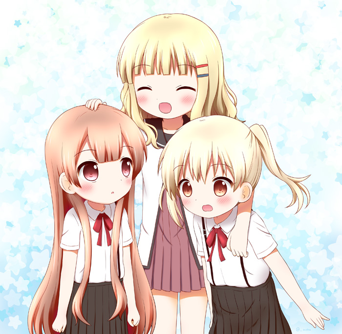 oomuro sakurako, oomuro hanako, and takasaki misaki (yuruyuri and 1 more) drawn by aoba_(kona)