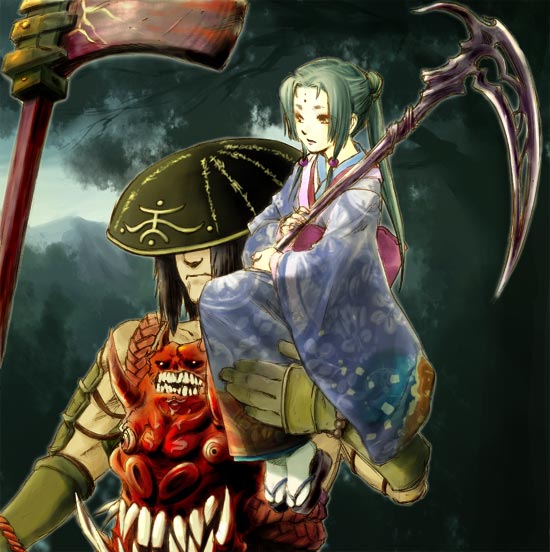 usui sadamitsu and sakata no kintoki (otogi) drawn by ohji