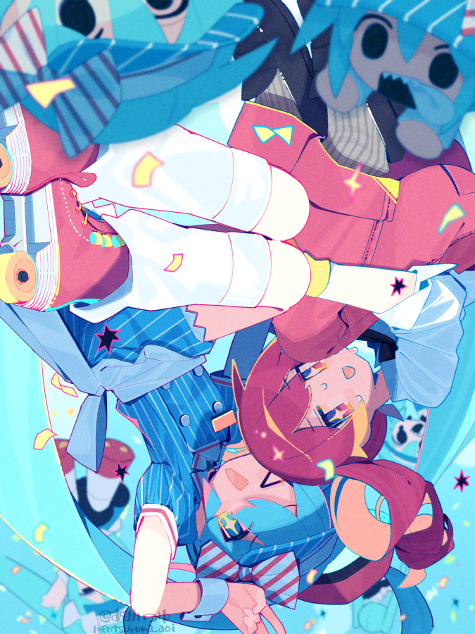 hatsune miku and kasane teto (vocaloid and 2 more) drawn by aoi_tsuyu