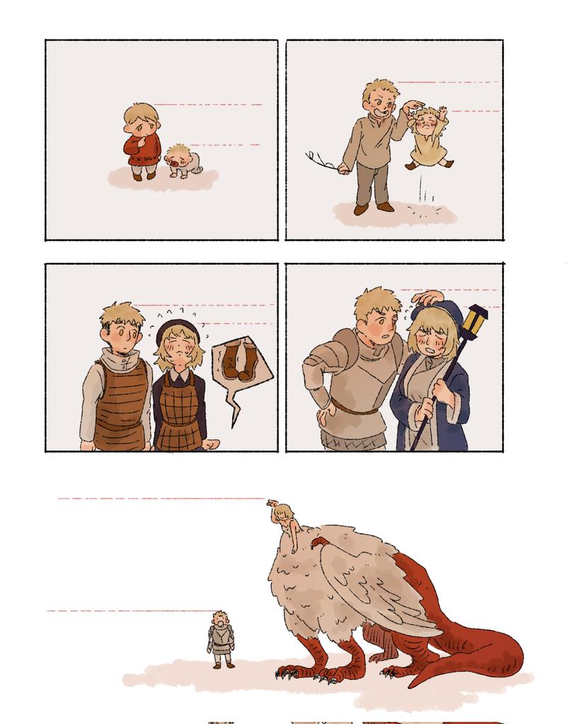 falin touden and laios touden (dungeon meshi) drawn by cutystuffy