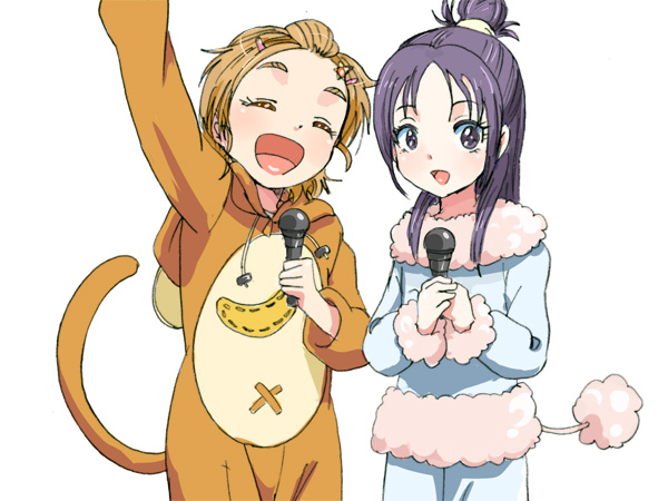 hyuuga saki and mishou mai (precure and 1 more) drawn by azuma_yukihiko