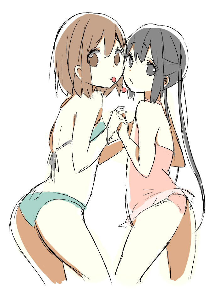 nakano azusa and hirasawa yui (k-on!) drawn by meno
