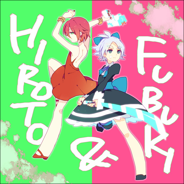stocking, panty, kiyama hiroto, and fubuki shirou (panty & stocking with garterbelt and 1 more) drawn by tayako