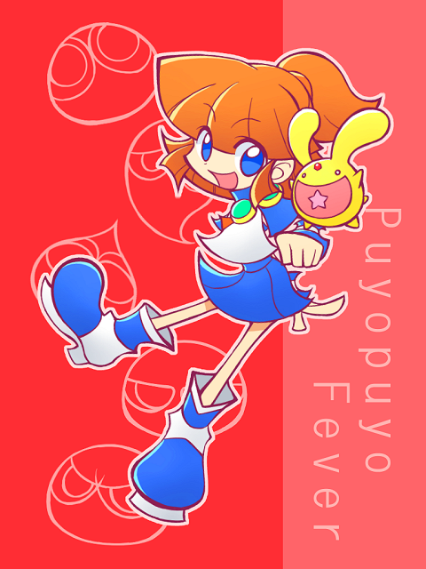 arle nadja, puyo, and carbuncle (puyopuyo and 1 more) drawn by mapo_(mega-mapo)