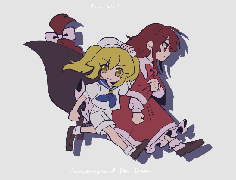 okazaki yumemi and kitashirakawa chiyuri (touhou) drawn by raya_(uk_0128)