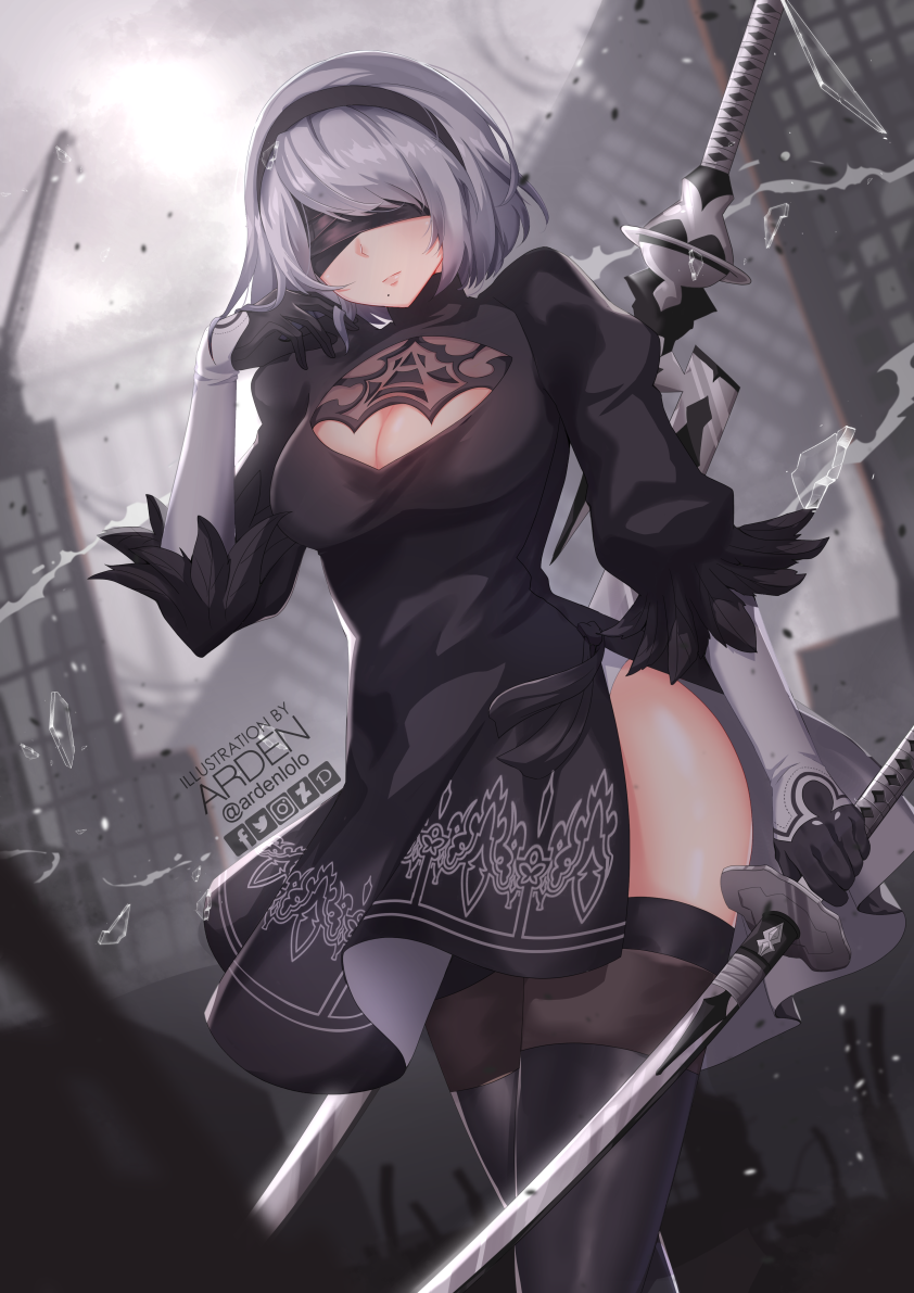 2b (nier and 1 more) drawn by ardenlolo