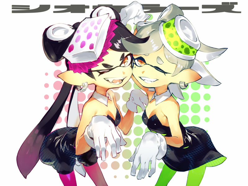 callie and marie (splatoon and 1 more) drawn by toridamono