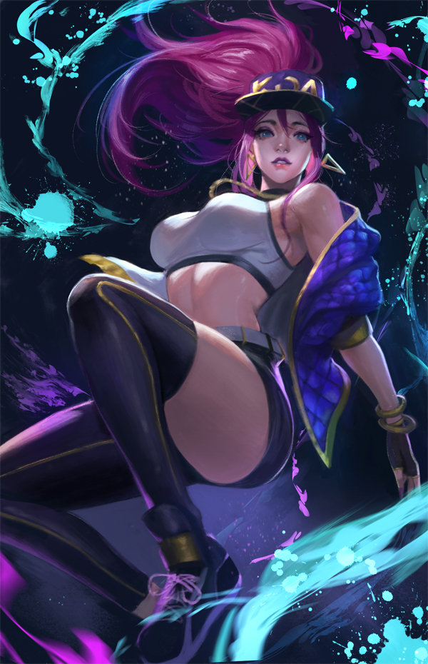 akali and k/da akali (league of legends) drawn by phamoz