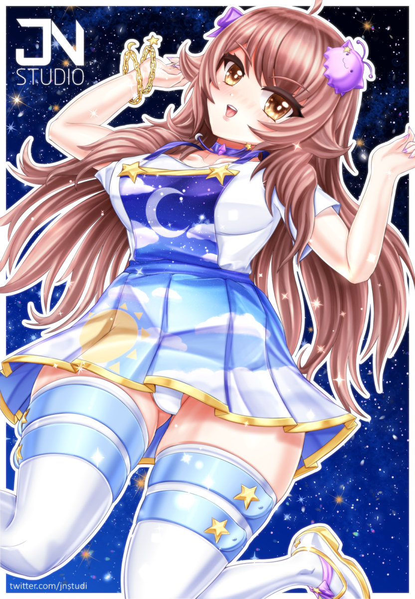 nimu and centi (indie virtual youtuber) drawn by jnstudio