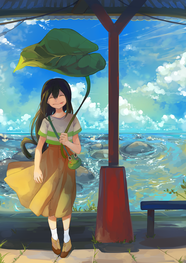 asui tsuyu (boku no hero academia) drawn by hanromi