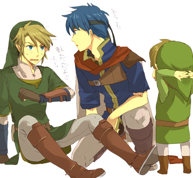link, ike, and toon link (fire emblem and 5 more) drawn by nikayu