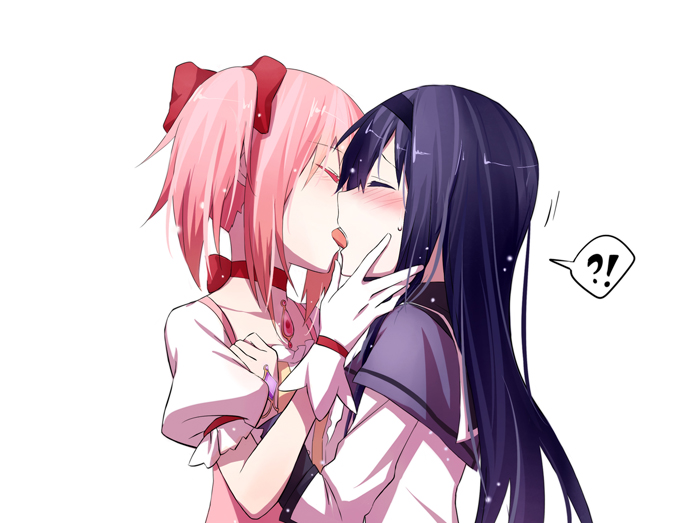 akemi homura and kaname madoka (mahou shoujo madoka magica) drawn by azmodan