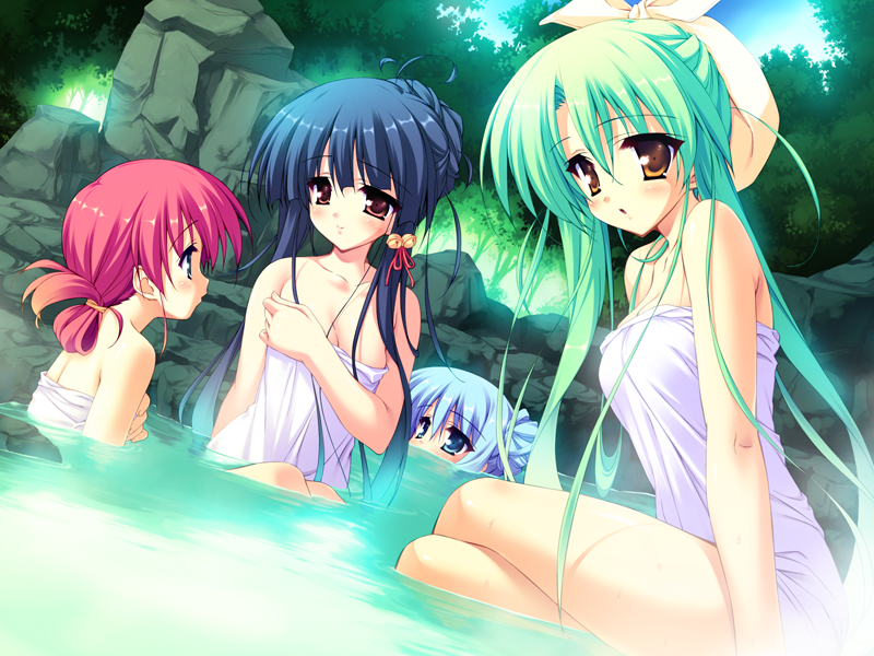 katsuragi kotori, akisato manaka, midorikawa yuu, and shizukuiro tsumugi (purely) drawn by munyuu