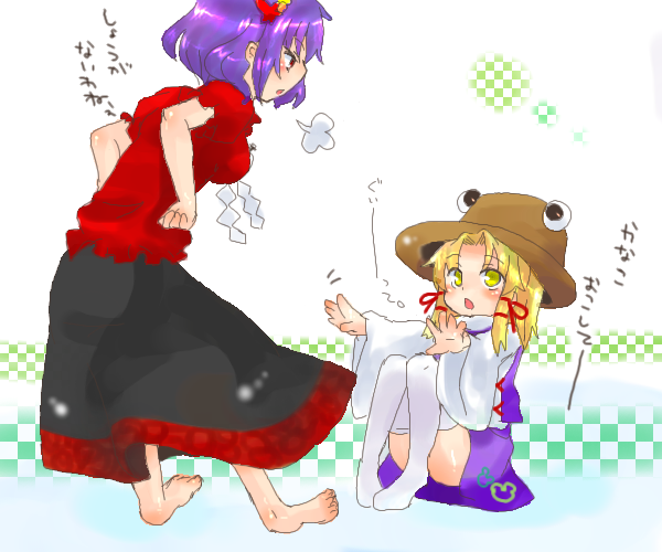 moriya suwako and yasaka kanako (touhou) drawn by takamura