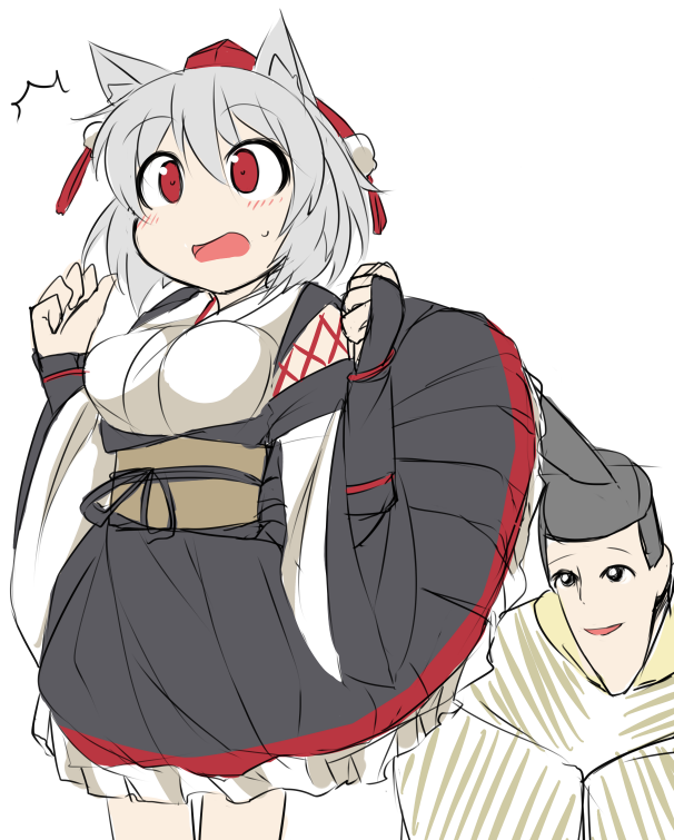 inubashiri momiji and mikado (touhou and 1 more) drawn by fun_bo