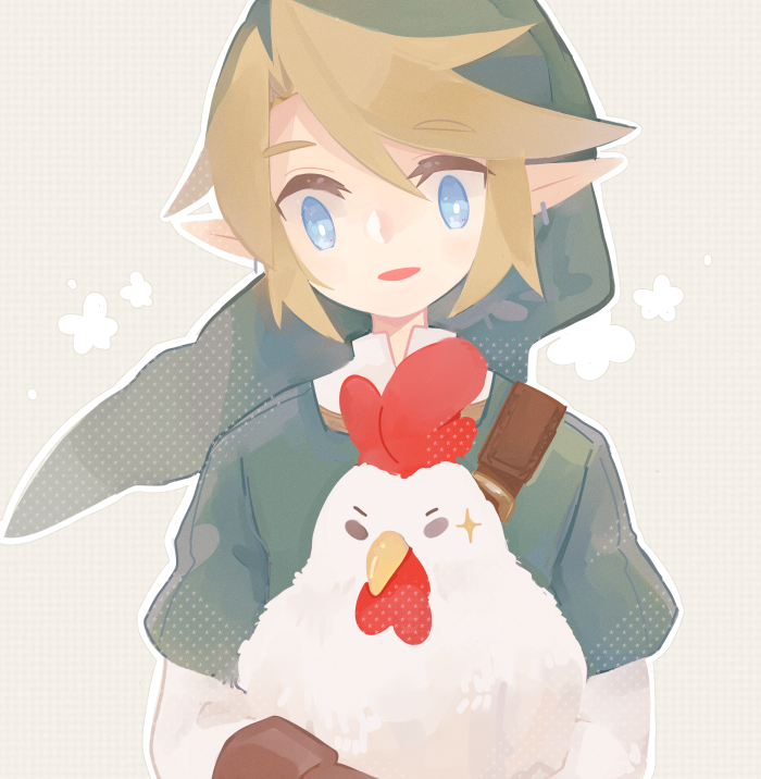 link and cucco (the legend of zelda and 1 more) drawn by zoo_min