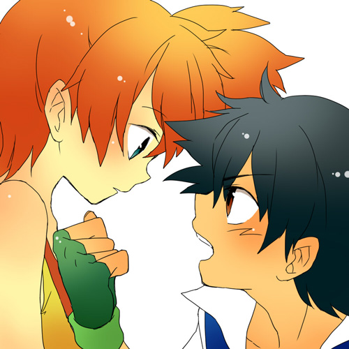 ash ketchum and misty (pokemon) drawn by hana_(mew)