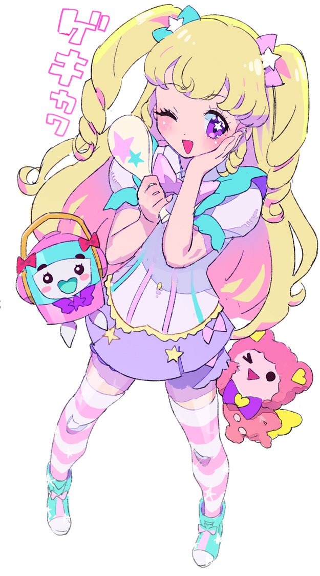 yumekawa yui, kuma, and takki (pretty series and 2 more) drawn by moudoku_(decopon3rd)