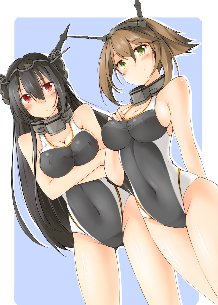 nagato and mutsu (kantai collection) drawn by kaminagi_(kaminagi-tei)