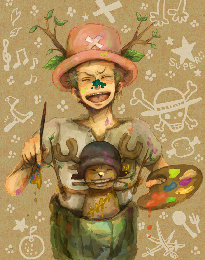 roronoa zoro and tony tony chopper (one piece) drawn by sano_(nachtmusik)