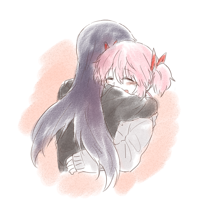 akemi homura and kaname madoka (mahou shoujo madoka magica) drawn by t_(thnk)