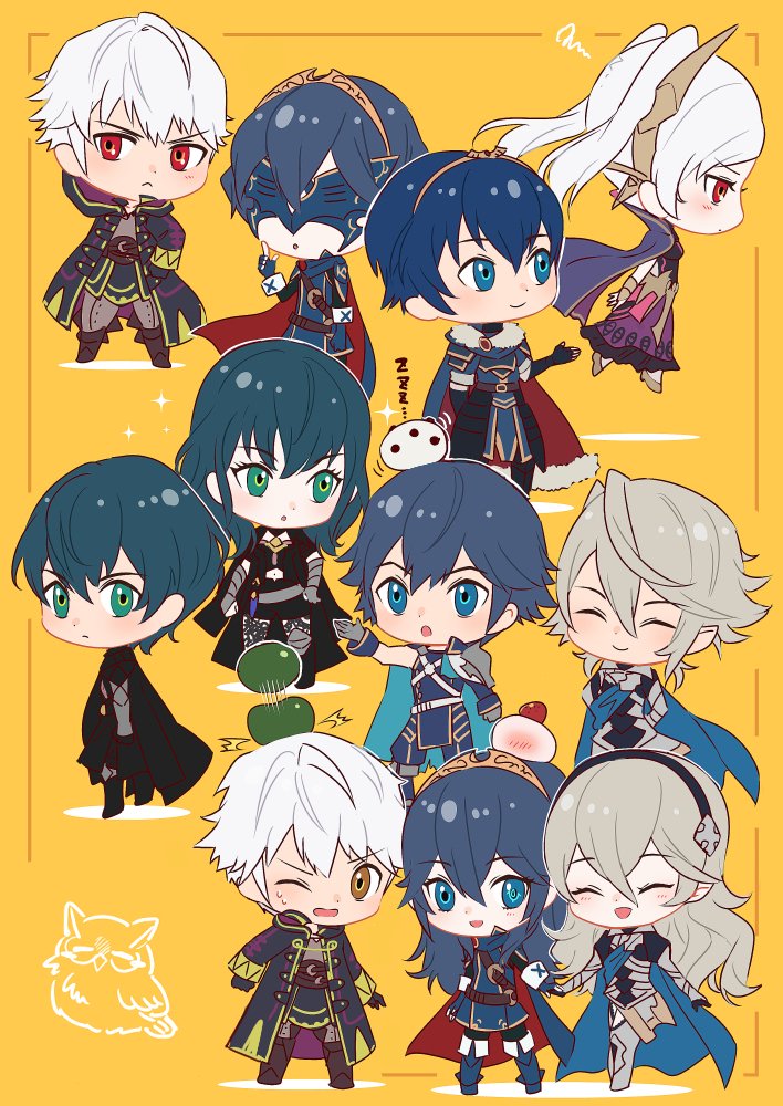 female byleth, lucina, female corrin, male byleth, female robin, and 5 more (fire emblem and 6 more) drawn by ameno_(a_meno0)