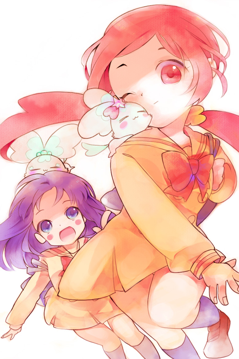 kurumi erika, hanasaki tsubomi, coffret, and chypre (precure and 1 more) drawn by makino_(sinobusan)