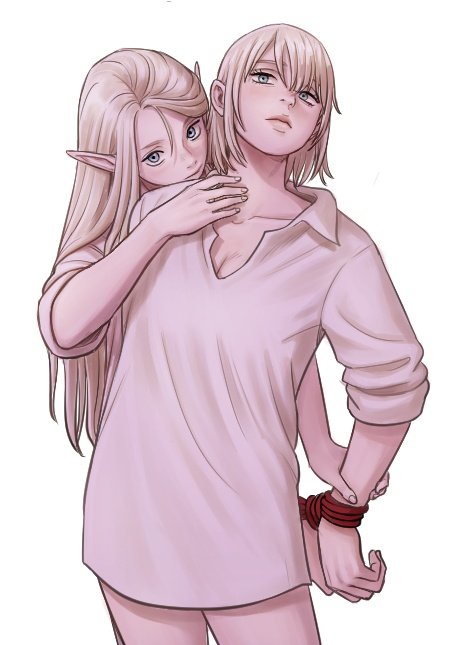 marcille donato and falin touden (dungeon meshi) drawn by jyolin_manula