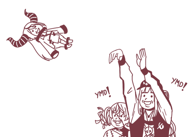 mori calliope, la+ darknesss, and kureiji ollie (hololive and 2 more) drawn by hyde_(tabakko)
