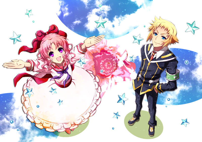 hitoyoshi zenkichi and emukae mukae (medaka box) drawn by soritari