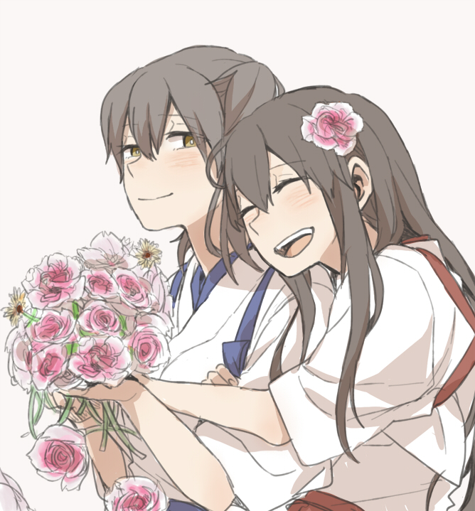 kaga and akagi (kantai collection) drawn by ree_(re-19)