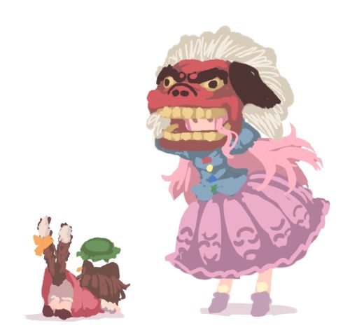 chen and hata no kokoro (touhou) drawn by terrajin
